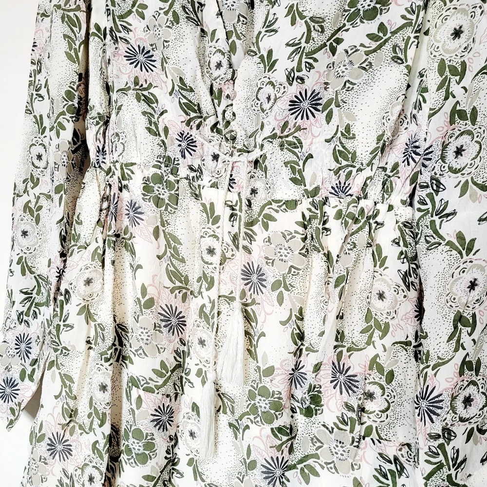 Free People Stealing‎ Fire Mini Dress In Ivory Combo